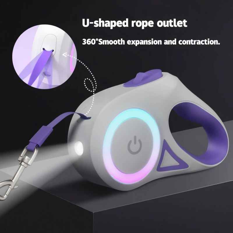 LED-Rollleine für Hunde mit Licht für Welpen, kleine, mittelgroße und große Hunde