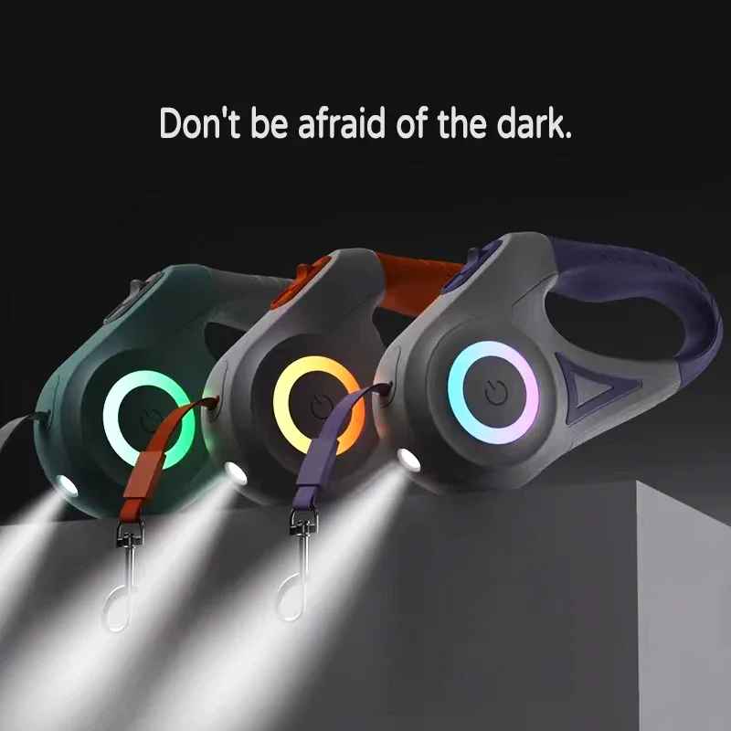 LED-Rollleine für Hunde mit Licht für Welpen, kleine, mittelgroße und große Hunde