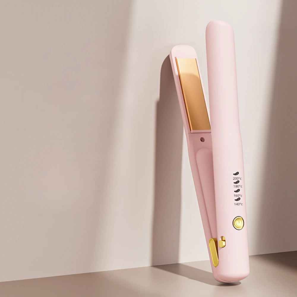 Kabelloser tragbarer Mini-Haarglätter, 4 Temperaturstufen, Aufladen über USB
