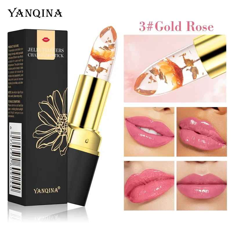 Transparenter Lippenstift mit Blumenmuster
