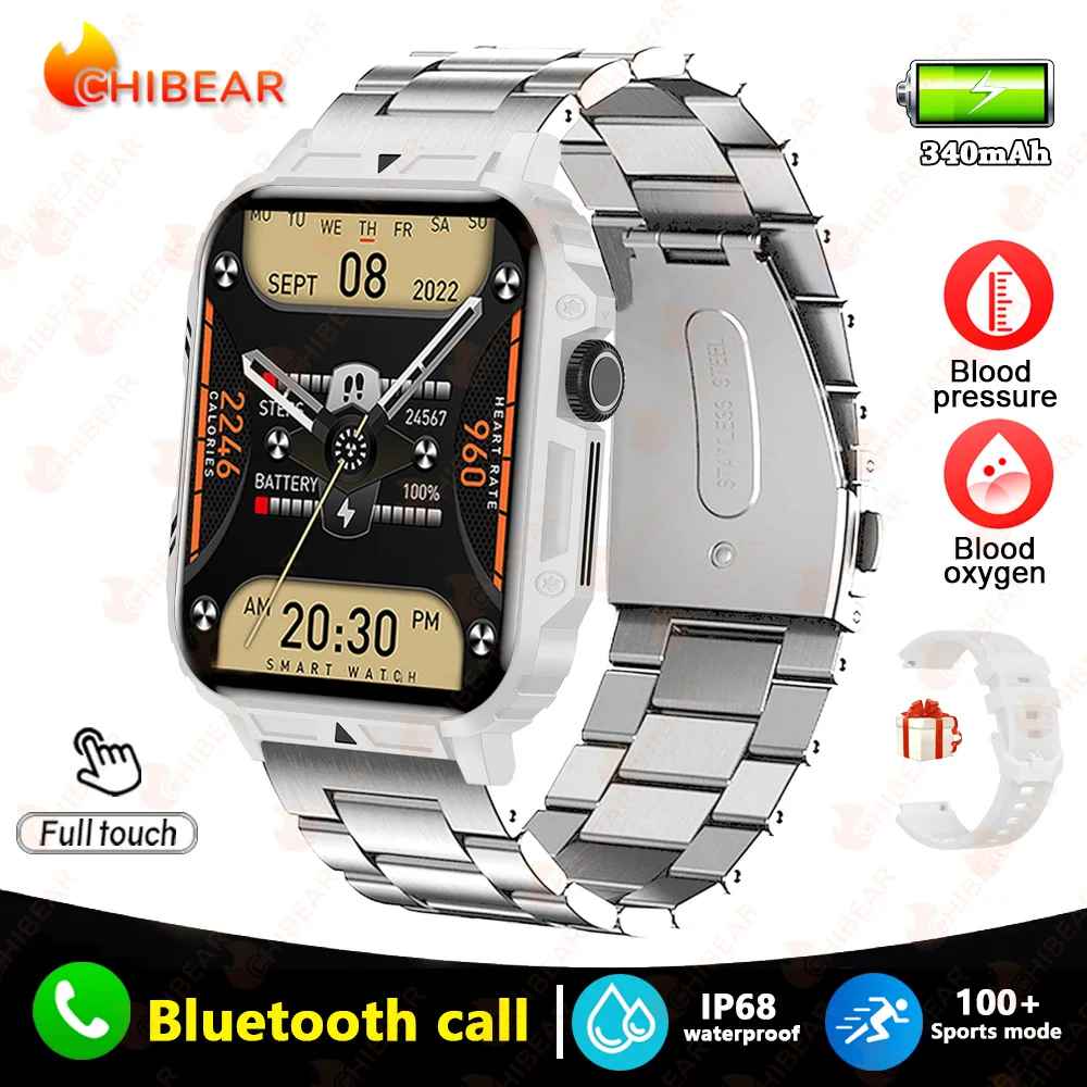 IP68 wasserdichte Militär-Smartwatch für Herren