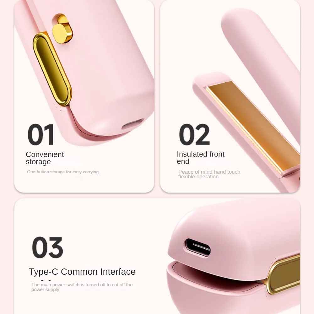 Kabelloser Haarglätter, tragbarer Mini-USB, intelligente Temperaturregelung
