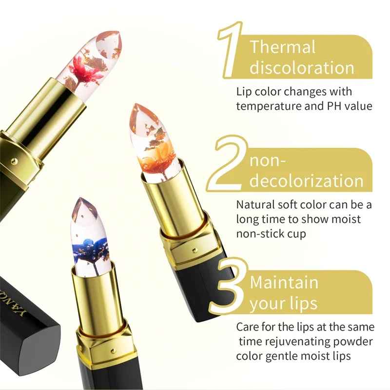 Transparenter Lippenstift mit Blumenmuster