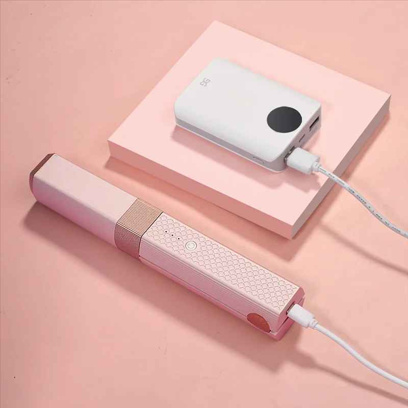 Kabelloser elektrischer USB-Haarglätter, Lockenstab, tragbarer kabelloser Mini-Haarglätter