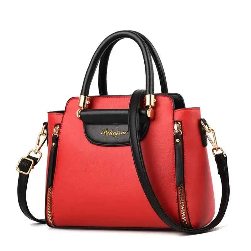 Modische Handtasche mit Farbkontrasten, gestreifte Umhängetasche mit Nähten, elegante Handtasche für Damen&nbsp;