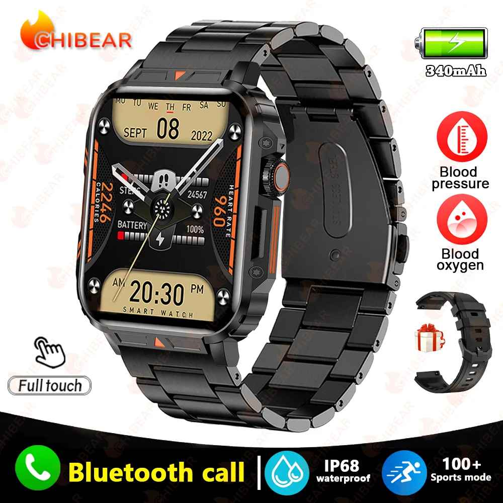 IP68 wasserdichte Militär-Smartwatch für Herren