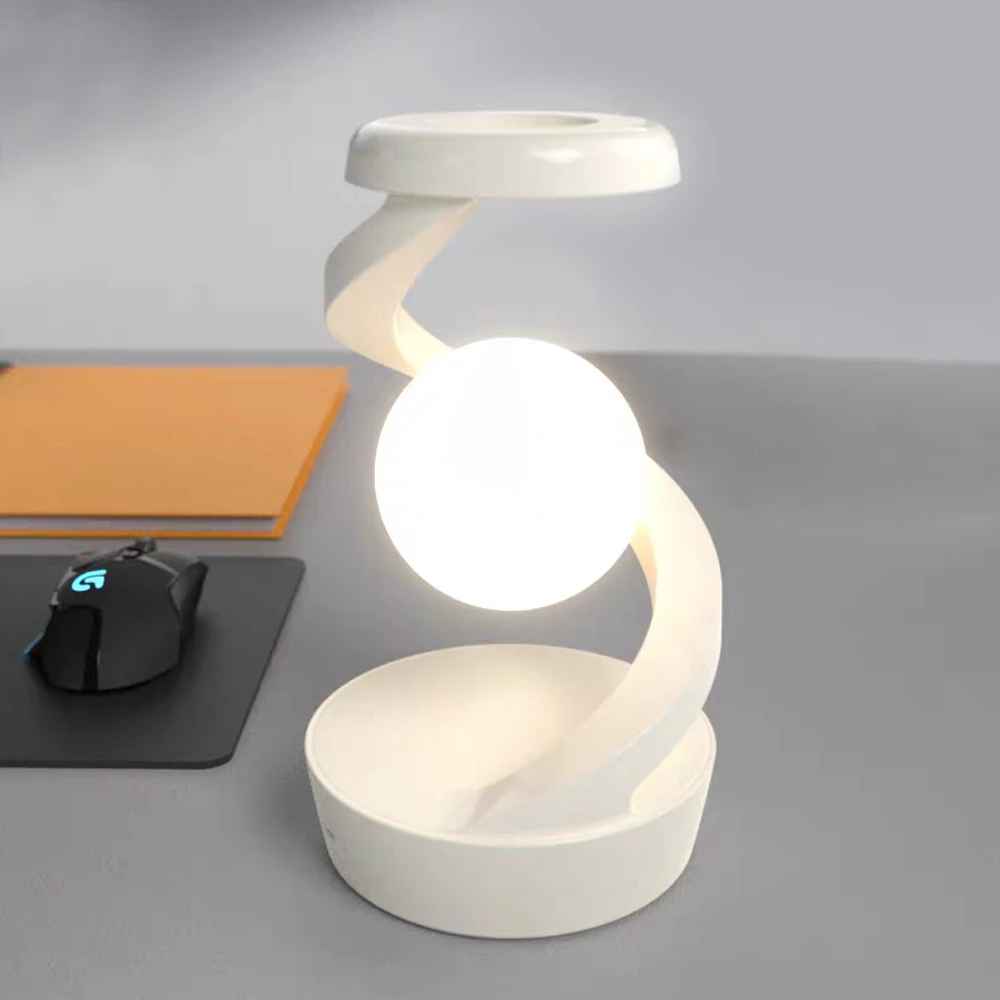 LED 360 ° drehbares Nachtlicht mit kabelloser Ladestation, kabellose Schreibtischlampe