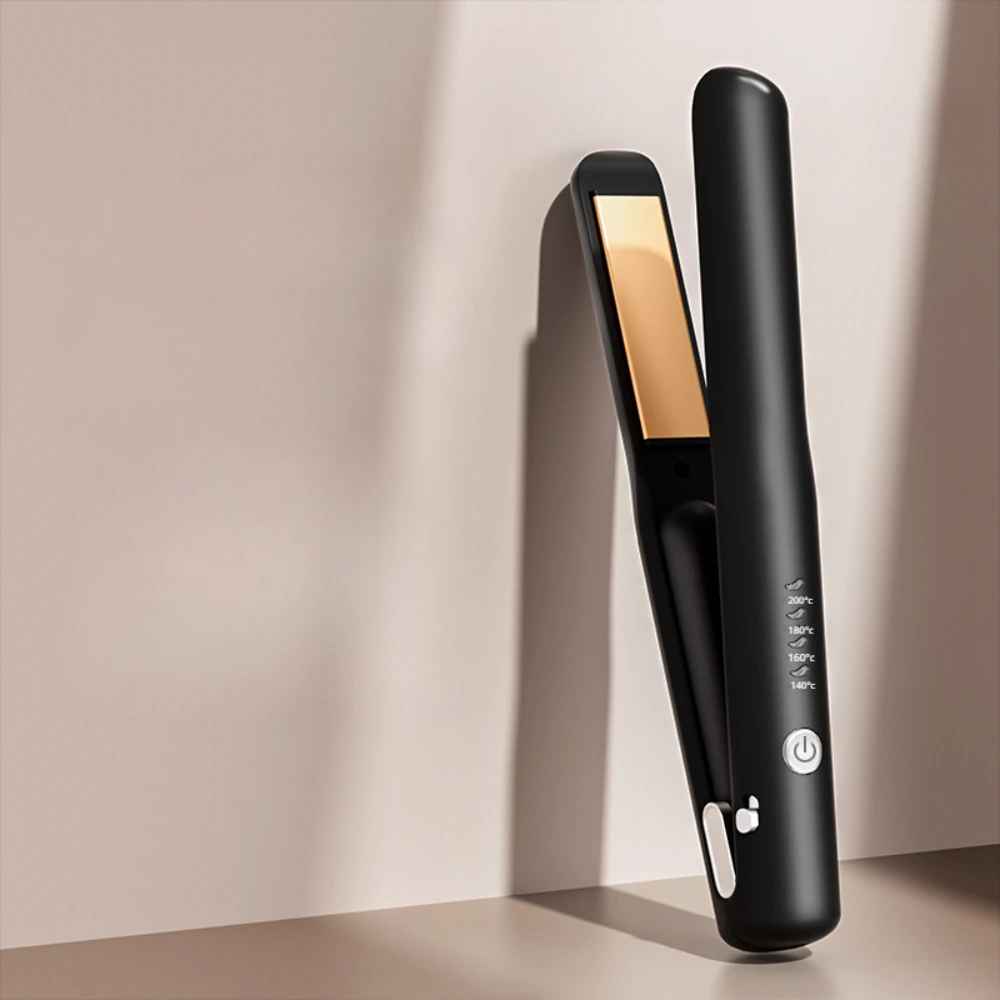 Kabelloser tragbarer Mini-Haarglätter, 4 Temperaturstufen, Aufladen über USB