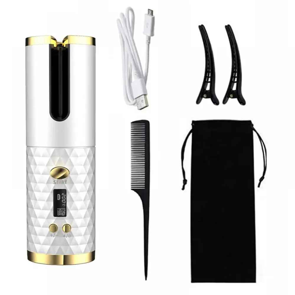 Wireless Hair Curler Cordless Rotating USB Rechargeable