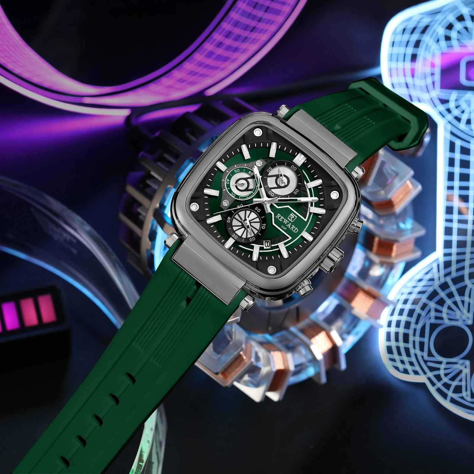 REWARD heißeste quadratische Herrenuhr