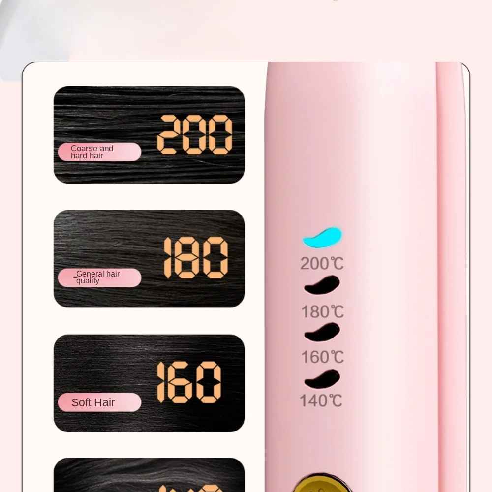 Kabelloser Haarglätter, tragbarer Mini-USB, intelligente Temperaturregelung
