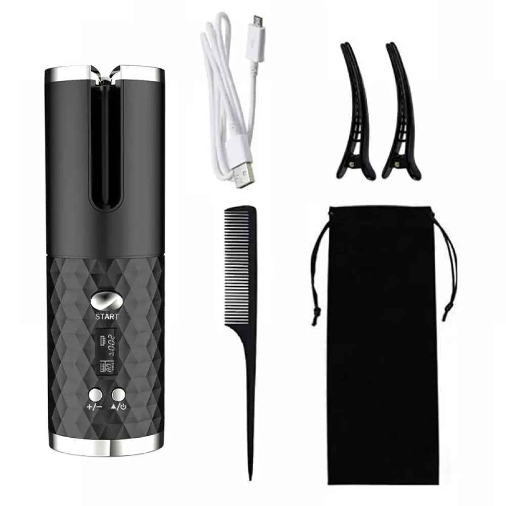 Wireless Hair Curler Cordless Rotating USB Rechargeable