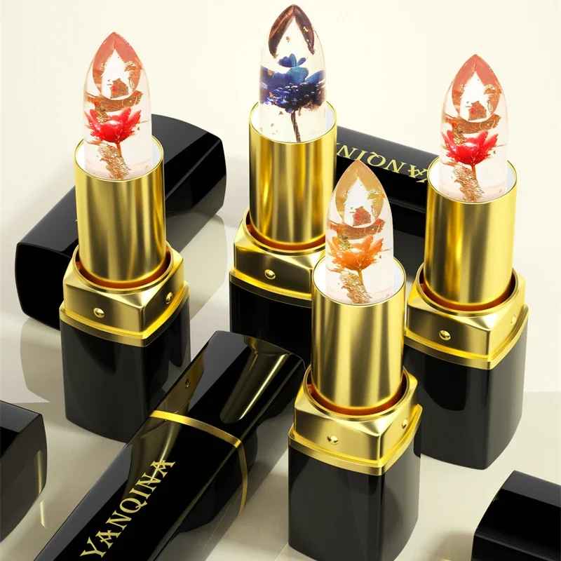 Transparenter Lippenstift mit Blumenmuster