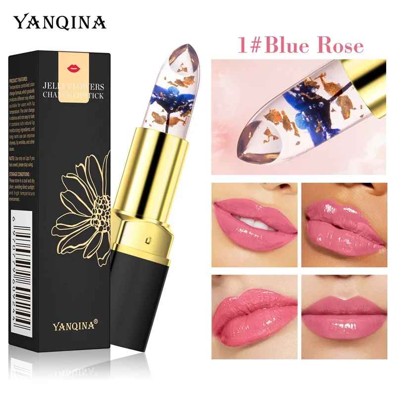 Transparenter Lippenstift mit Blumenmuster
