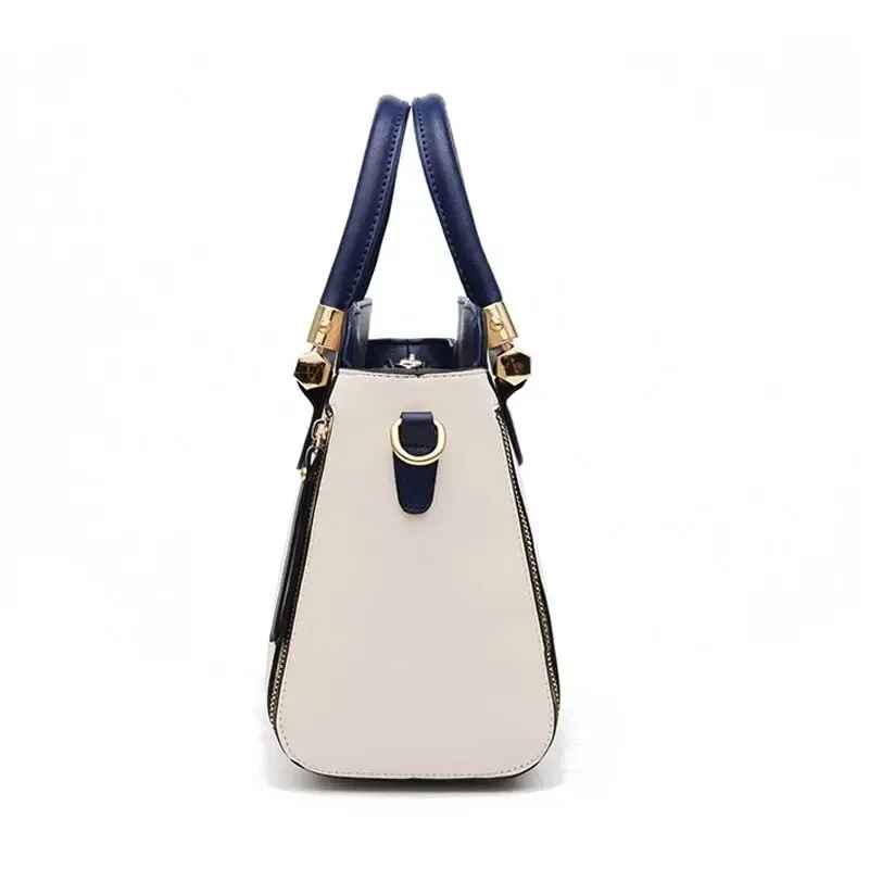 Modische Handtasche mit Farbkontrasten, gestreifte Umhängetasche mit Nähten, elegante Handtasche für Damen&nbsp;