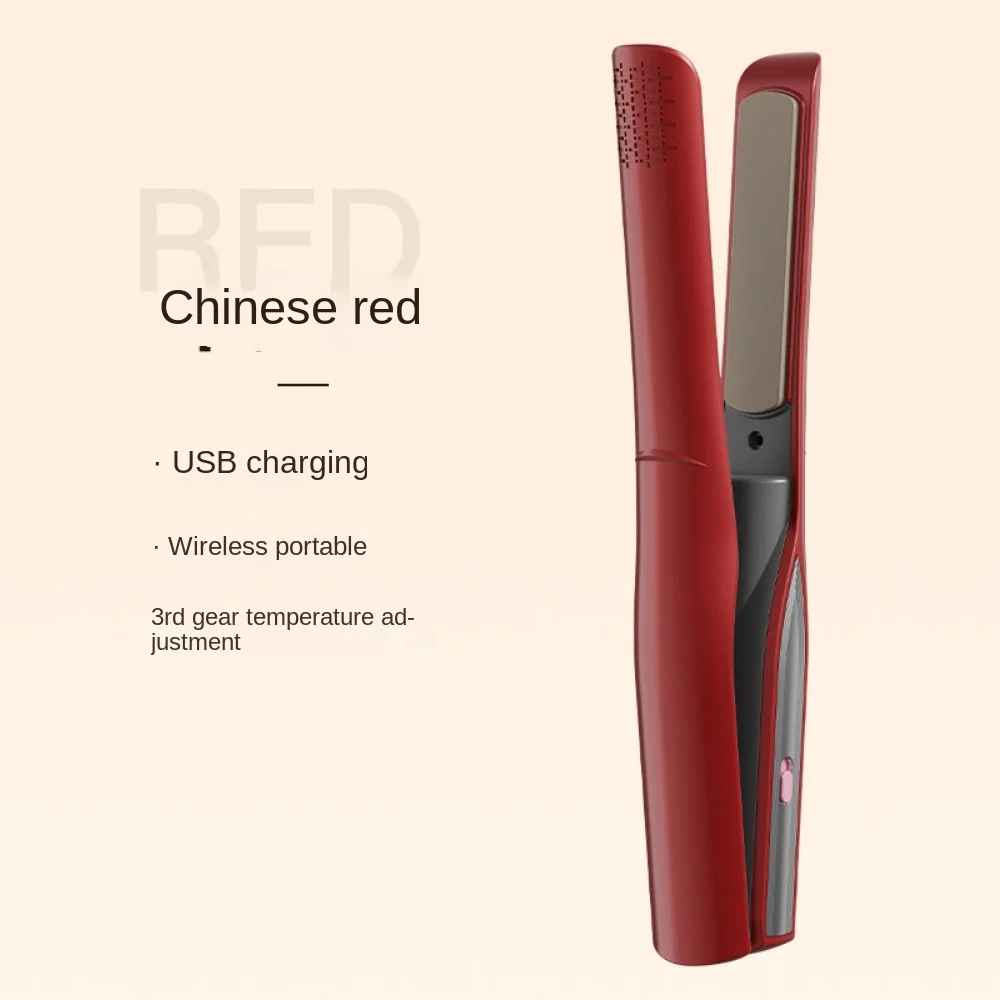 USB wiederaufladbarer tragbarer 2-in-1-Mini-Haarglätter und Lockenstab, geeignet für den Langzeitgebrauch&nbsp;
