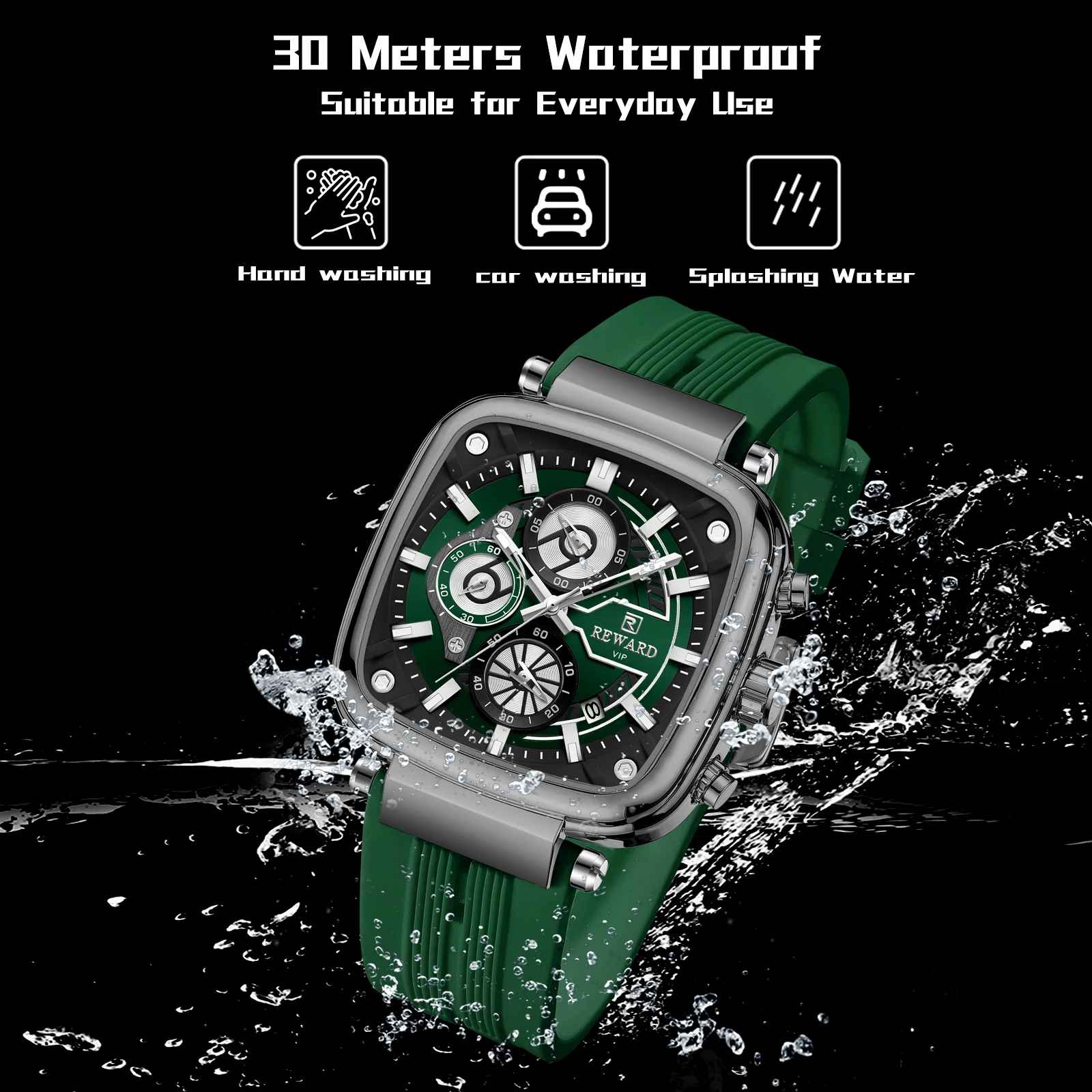 REWARD heißeste quadratische Herrenuhr