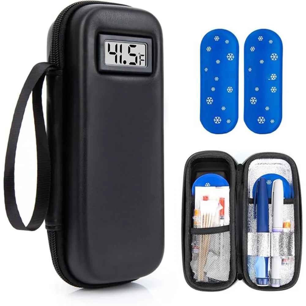 Insulin-Kühler, Reiseetui mit Thermometer-Display