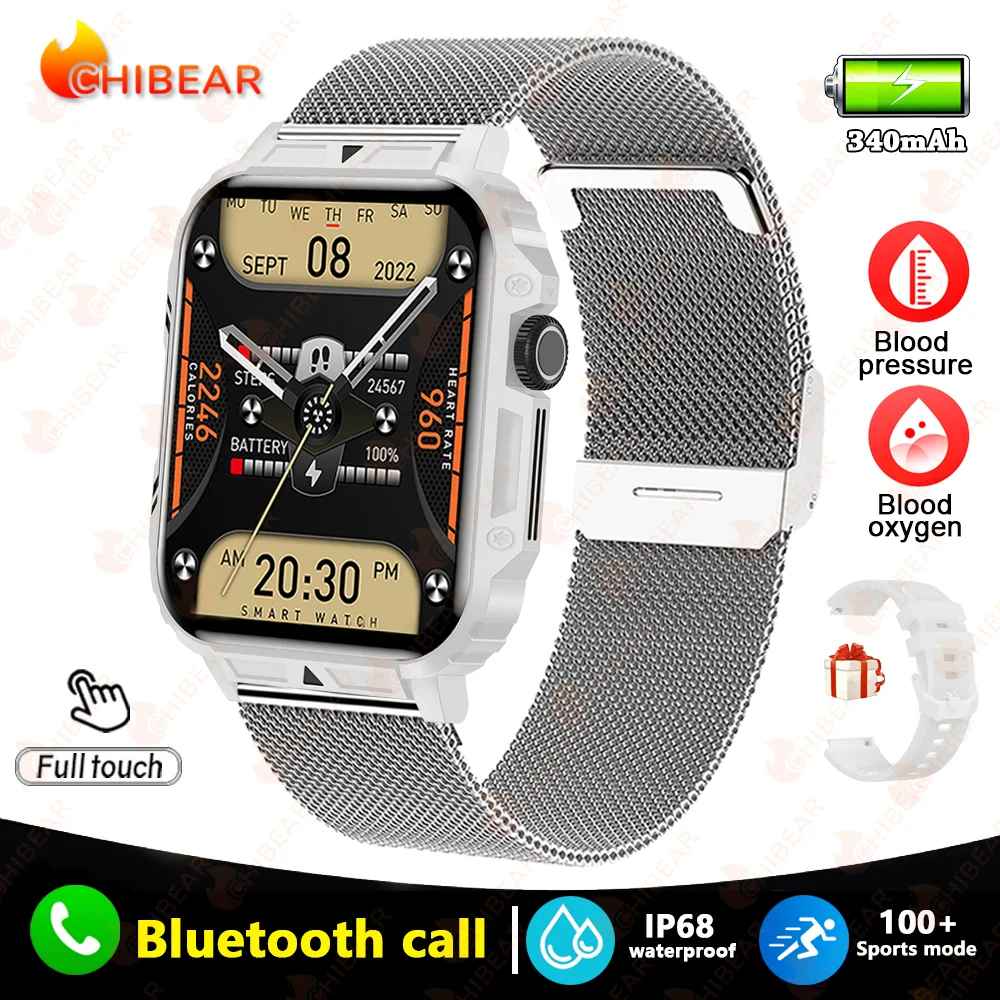 IP68 wasserdichte Militär-Smartwatch für Herren