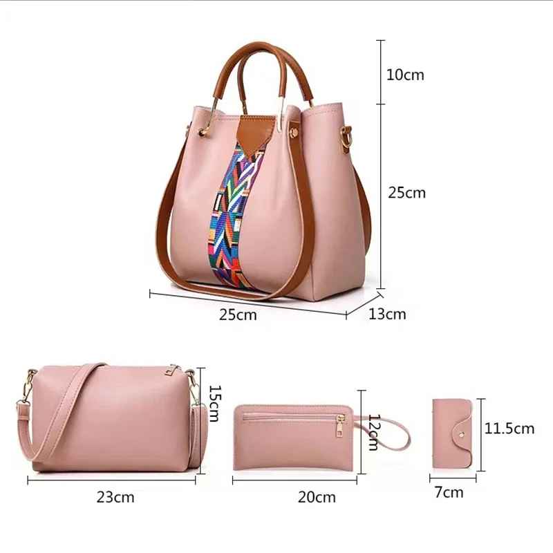 Damentasche, Luxus-Handtasche, große Kapazität, Tragetasche, 4-tlg.