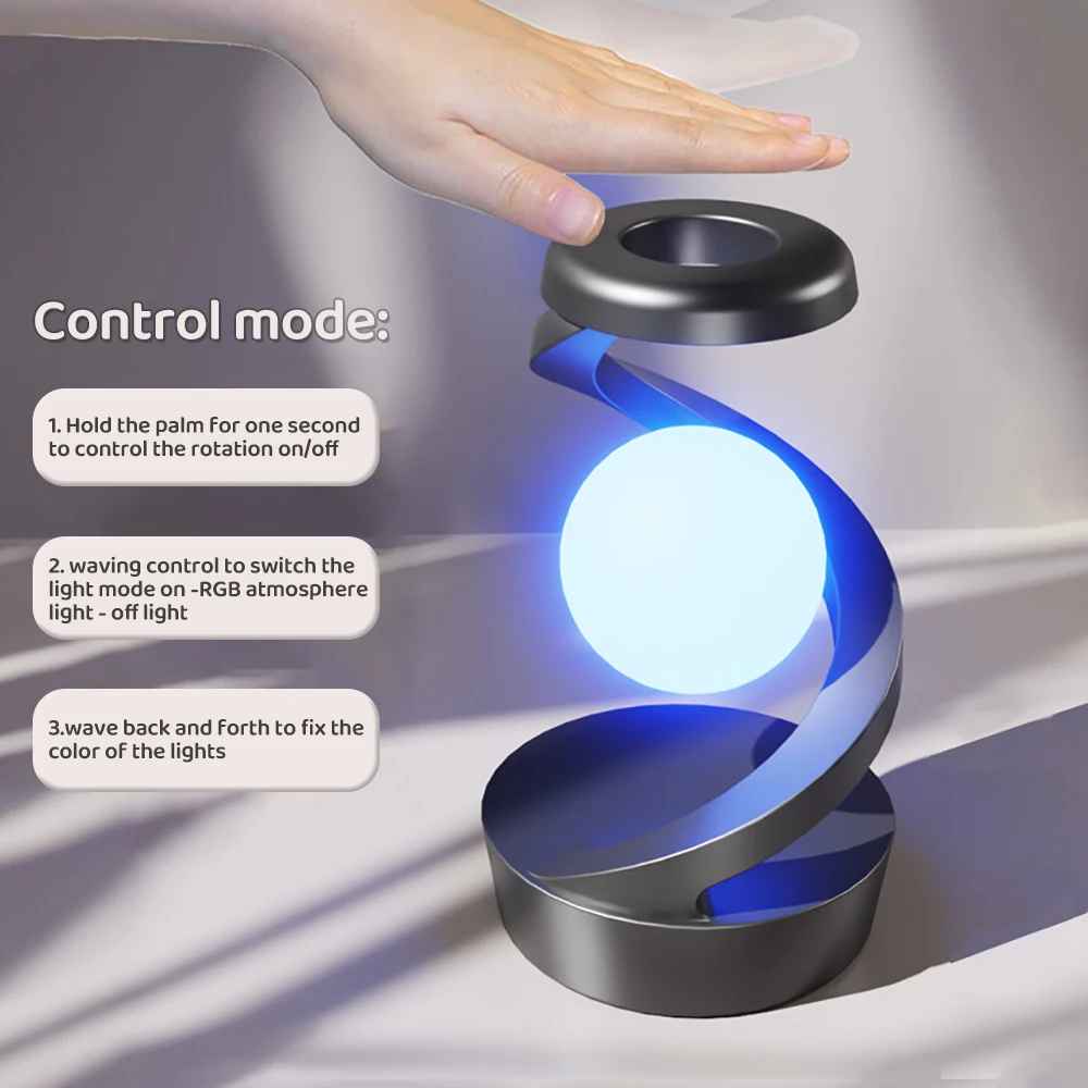 LED 360 ° drehbares Nachtlicht mit kabelloser Ladestation, kabellose Schreibtischlampe