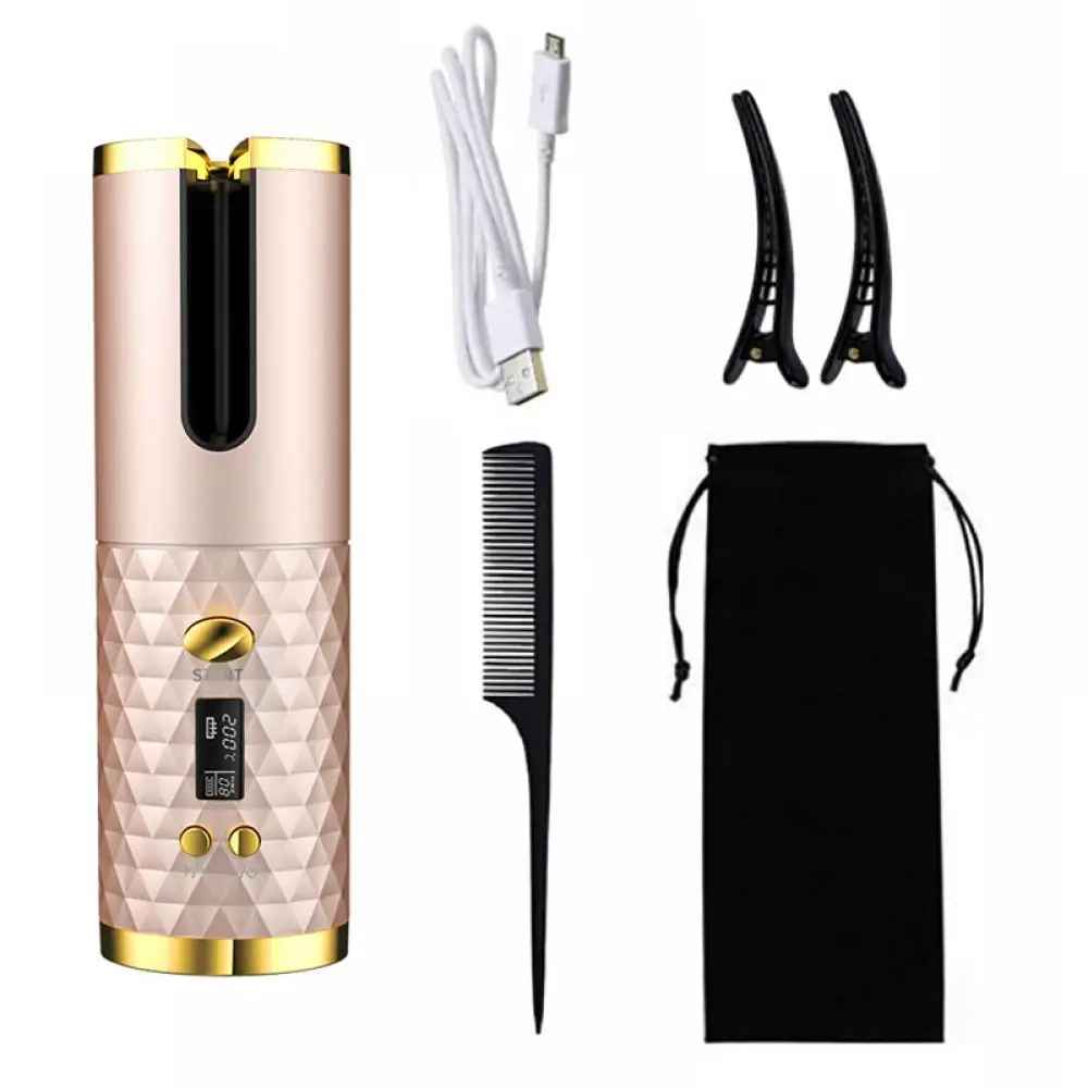 Wireless Hair Curler Cordless Rotating USB Rechargeable