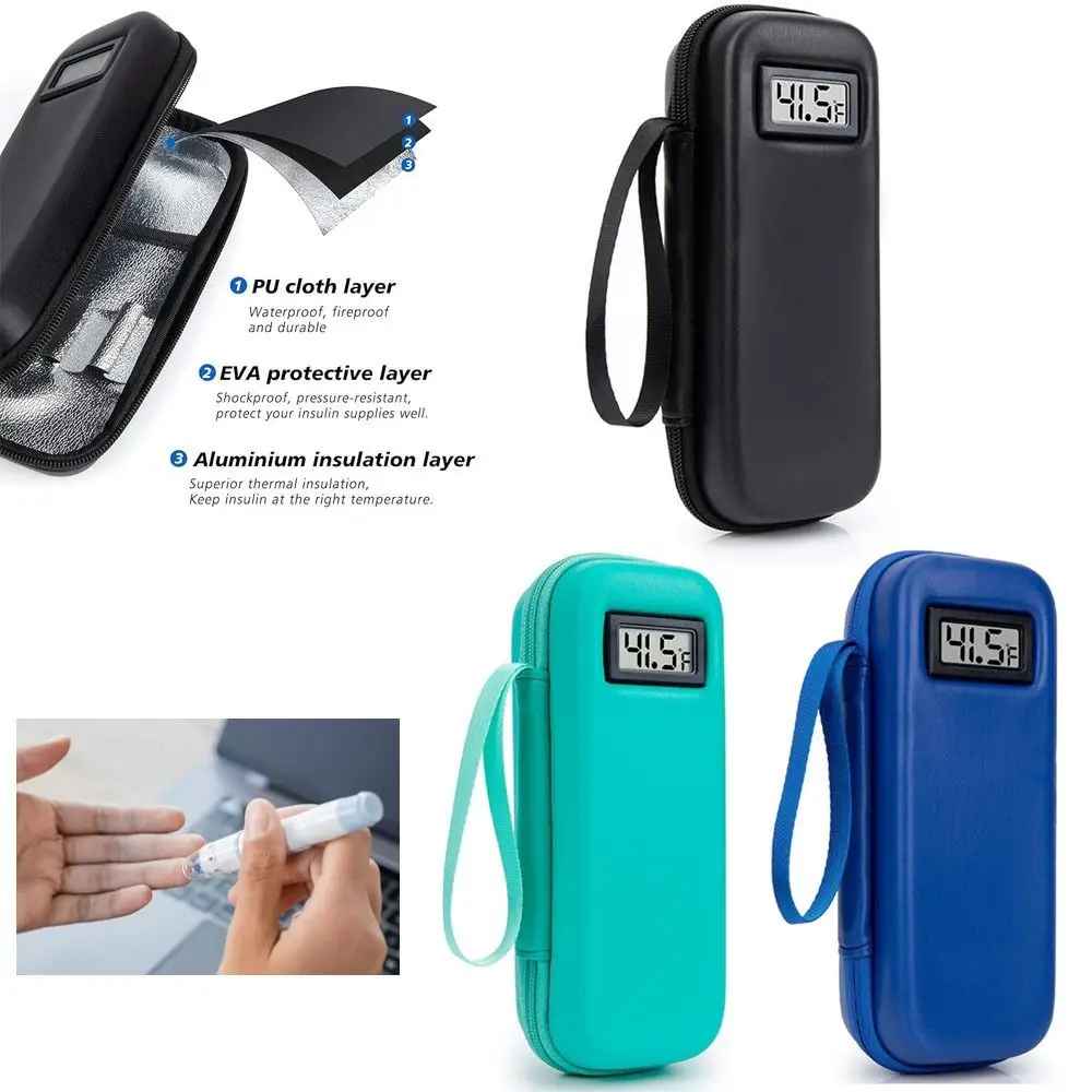 Insulin-Kühler, Reiseetui mit Thermometer-Display