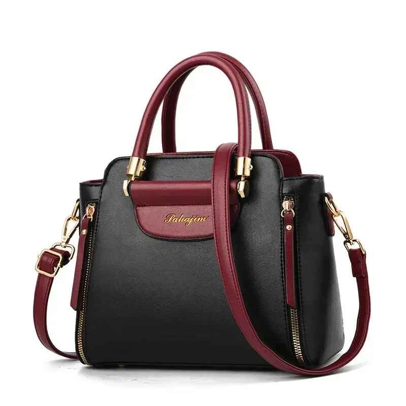 Modische Handtasche mit Farbkontrasten, gestreifte Umhängetasche mit Nähten, elegante Handtasche für Damen&nbsp;
