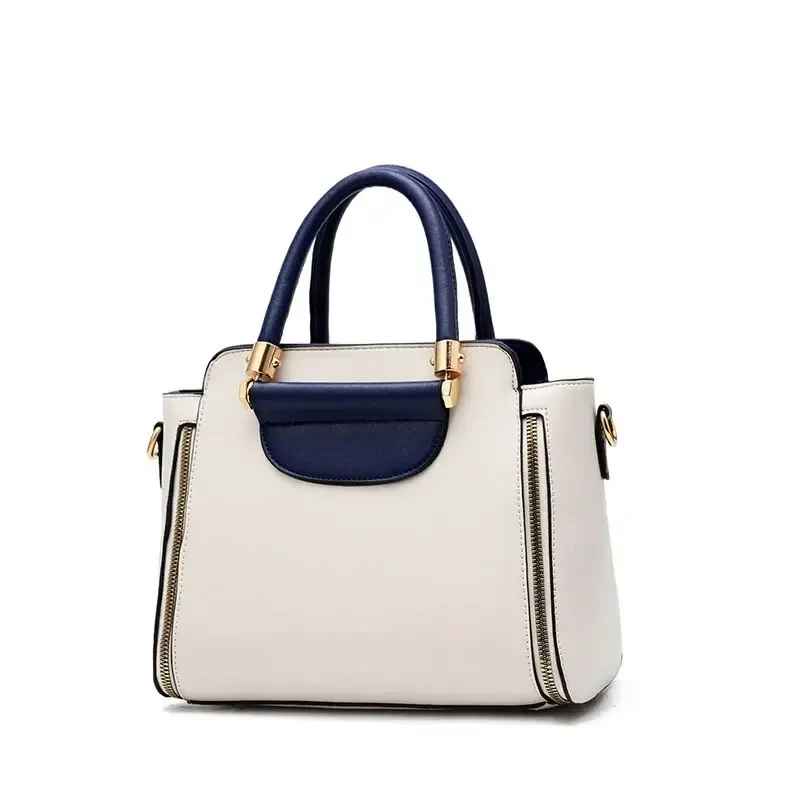 Modische Handtasche mit Farbkontrasten, gestreifte Umhängetasche mit Nähten, elegante Handtasche für Damen&nbsp;