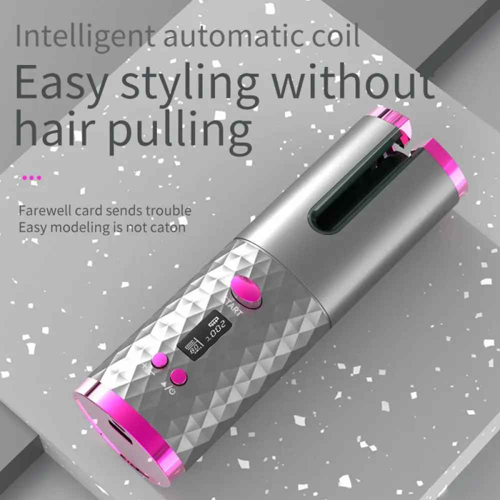 Wireless Hair Curler Cordless Rotating USB Rechargeable