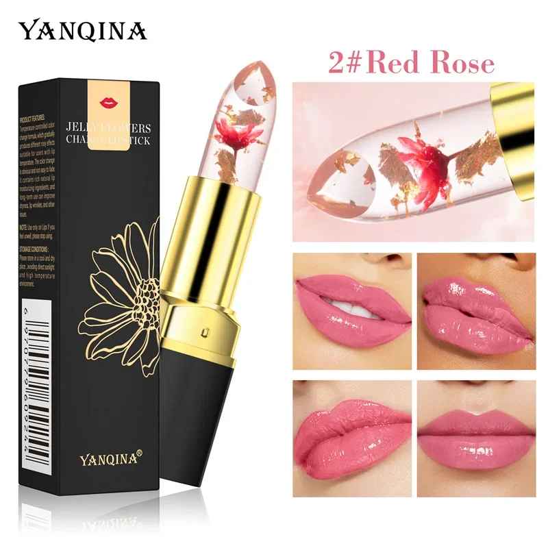 Transparenter Lippenstift mit Blumenmuster