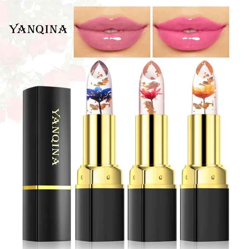 Transparenter Lippenstift mit Blumenmuster