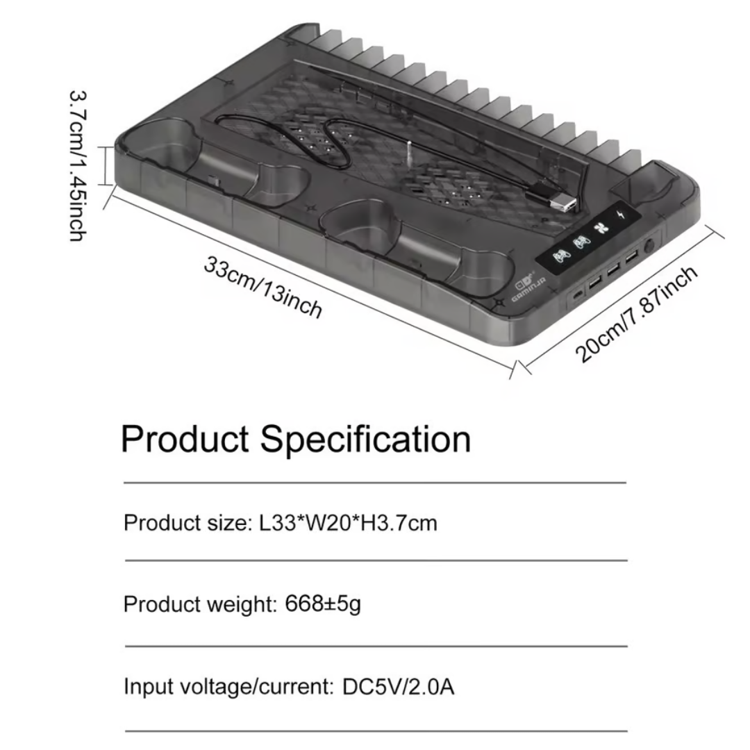 Ladekühlstation für PS5 Slim-Controller
