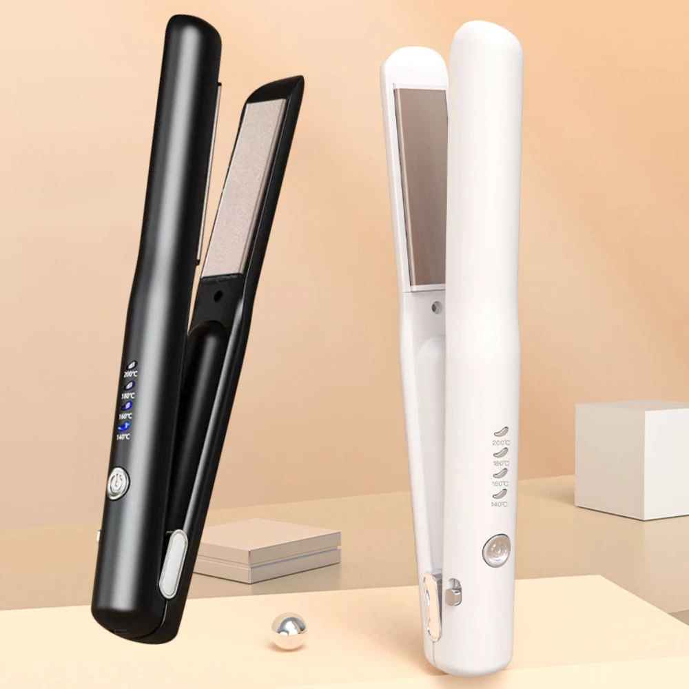 Kabelloser tragbarer Mini-Haarglätter, 4 Temperaturstufen, Aufladen über USB