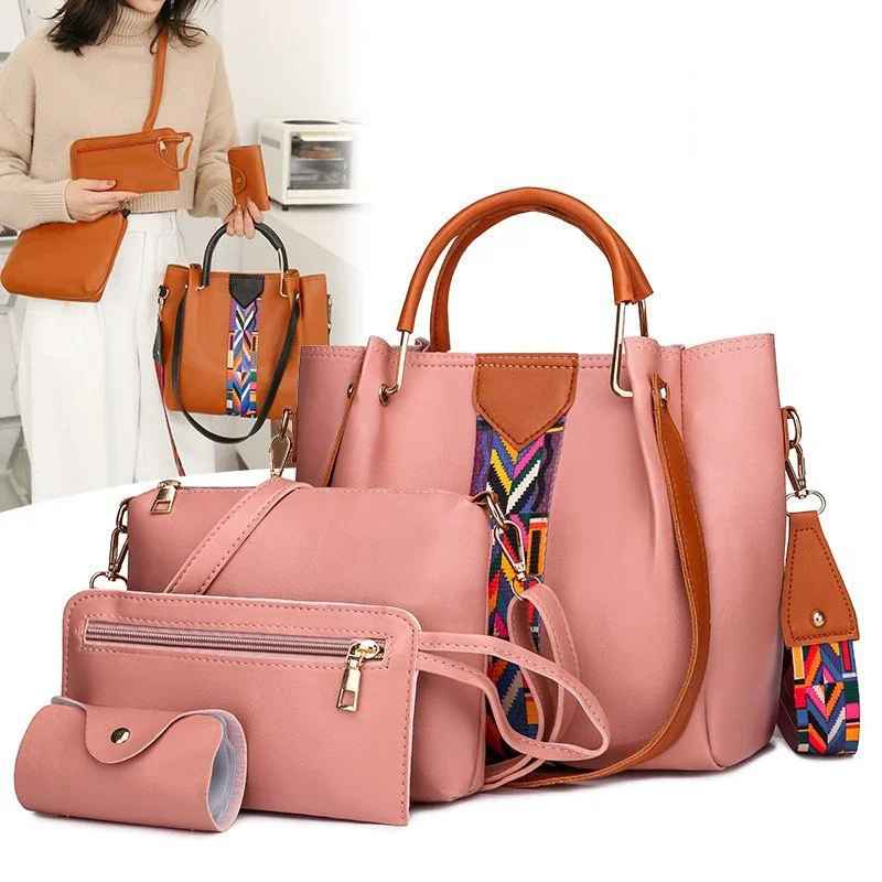 Damentasche, Luxus-Handtasche, große Kapazität, Tragetasche, 4-tlg.