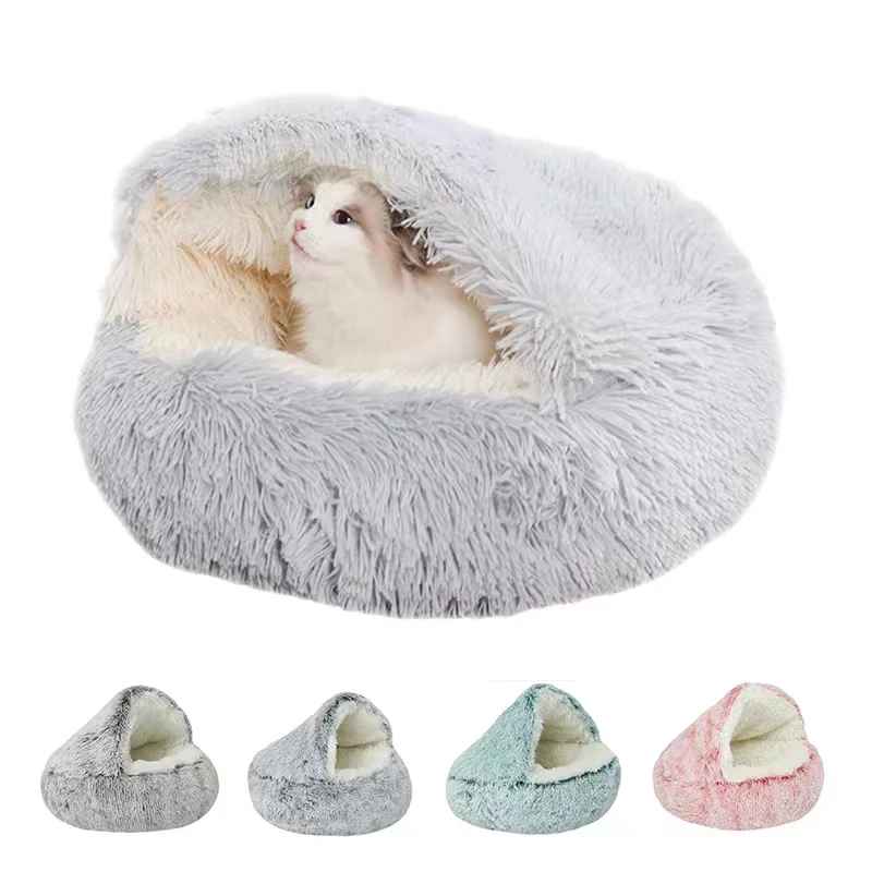 Gemütliches Cocoon-Plüsch-Haustierbett