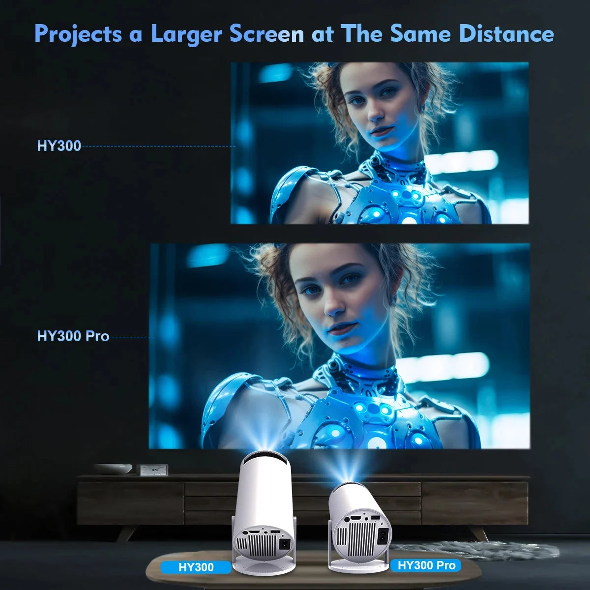 Tragbarer 4K-Videoprojektor für den Heimgebrauch mit 180-Grad-Drehung