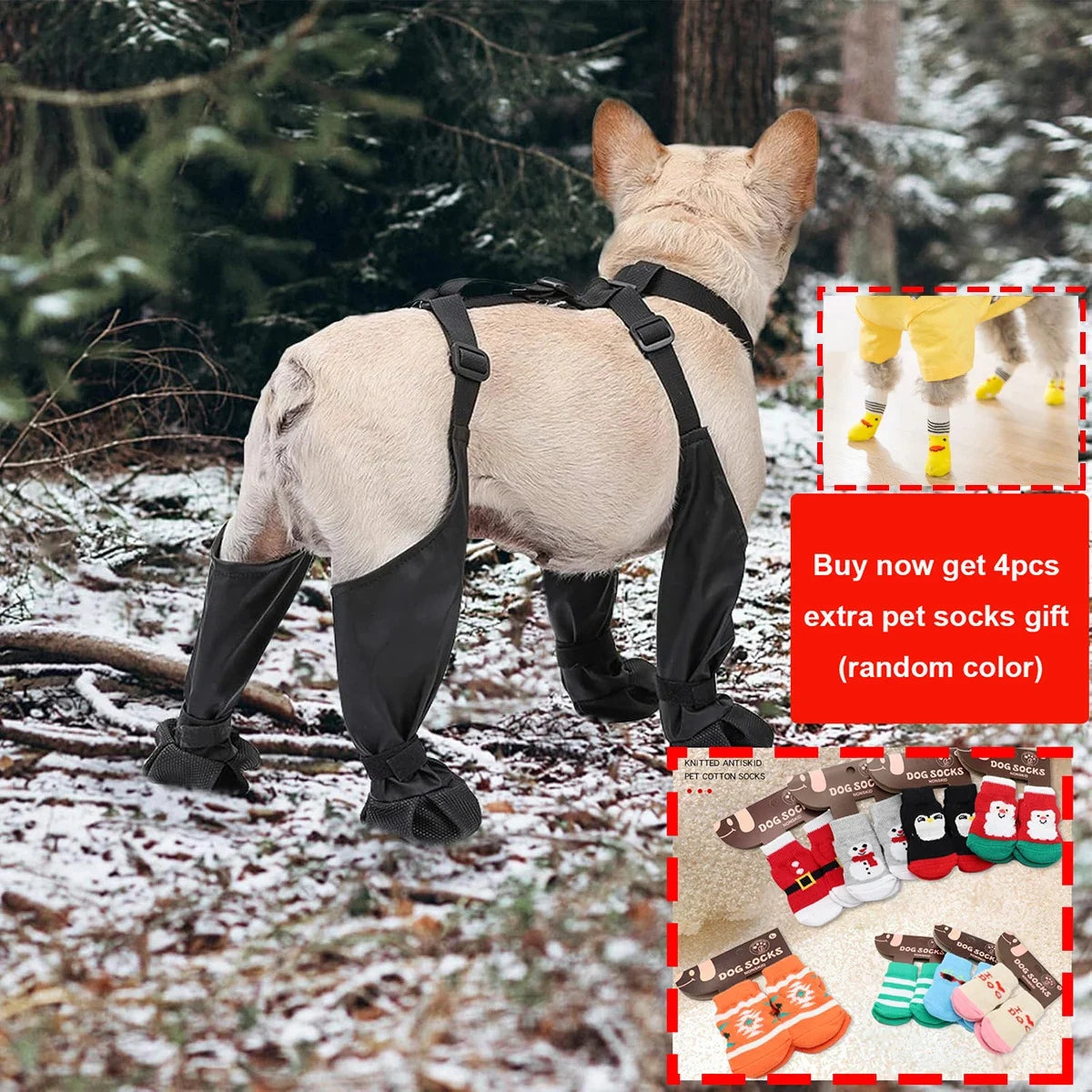Hundeschuhe, wasserdicht, verstellbare Schuhe für Hunde, rutschfeste Hundestiefel, Outdoor-Schutzzubehör für Französische Bulldogge, Corgi, Pudel
