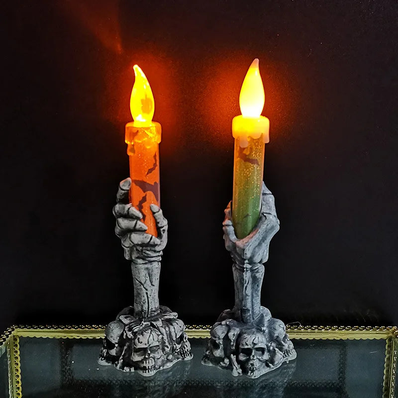 Halloween Skeleton Pumpkin Candles