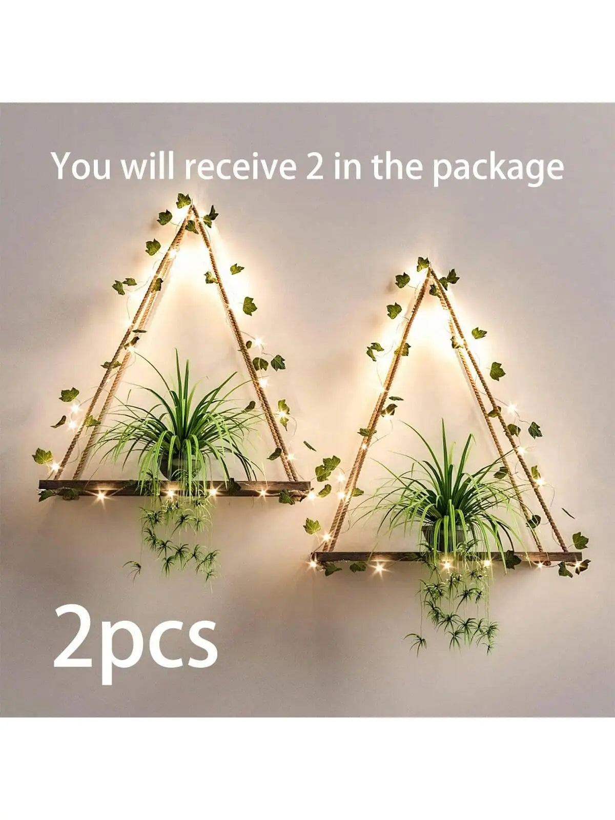 Artificial Ivy LED Wall Shelf