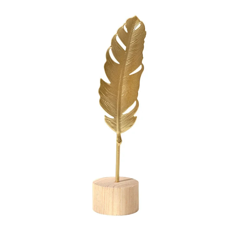 Golden Ginkgo Leaf Figurine