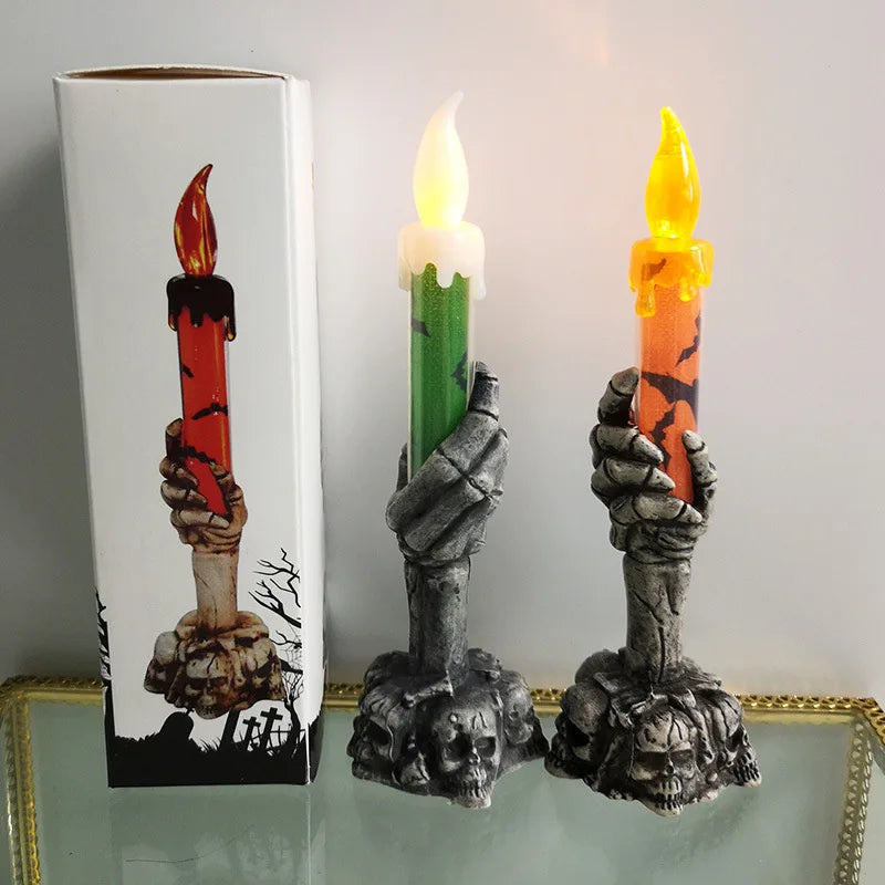 Halloween Skeleton Pumpkin Candles