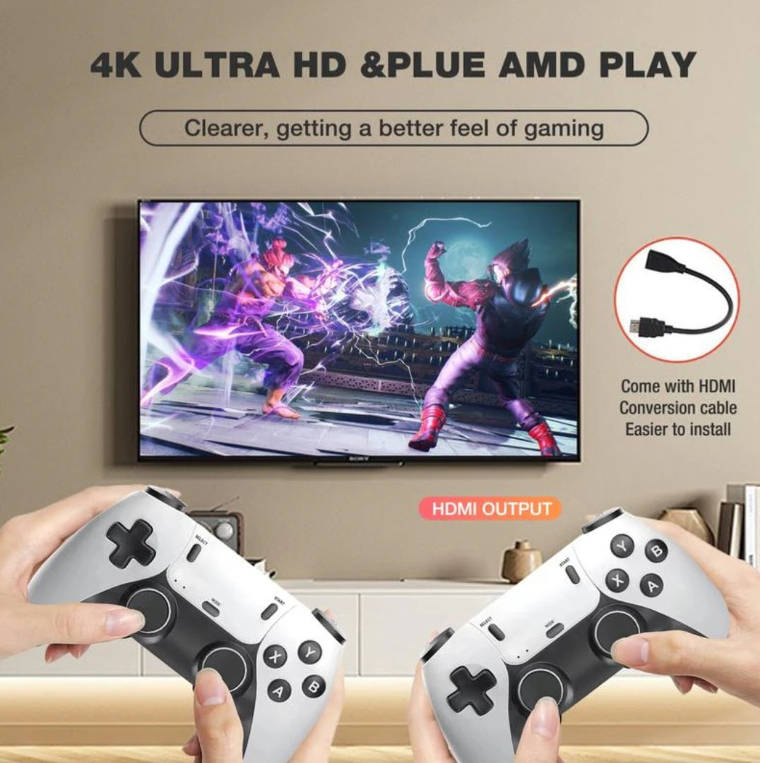 Tenlify – 2025 neuester Retro-Spielekonsolen-Stick mit 4K-HDMI-Spielen, Upgrade von zwei 2,4-G-Wireless-Zwei-Controllern