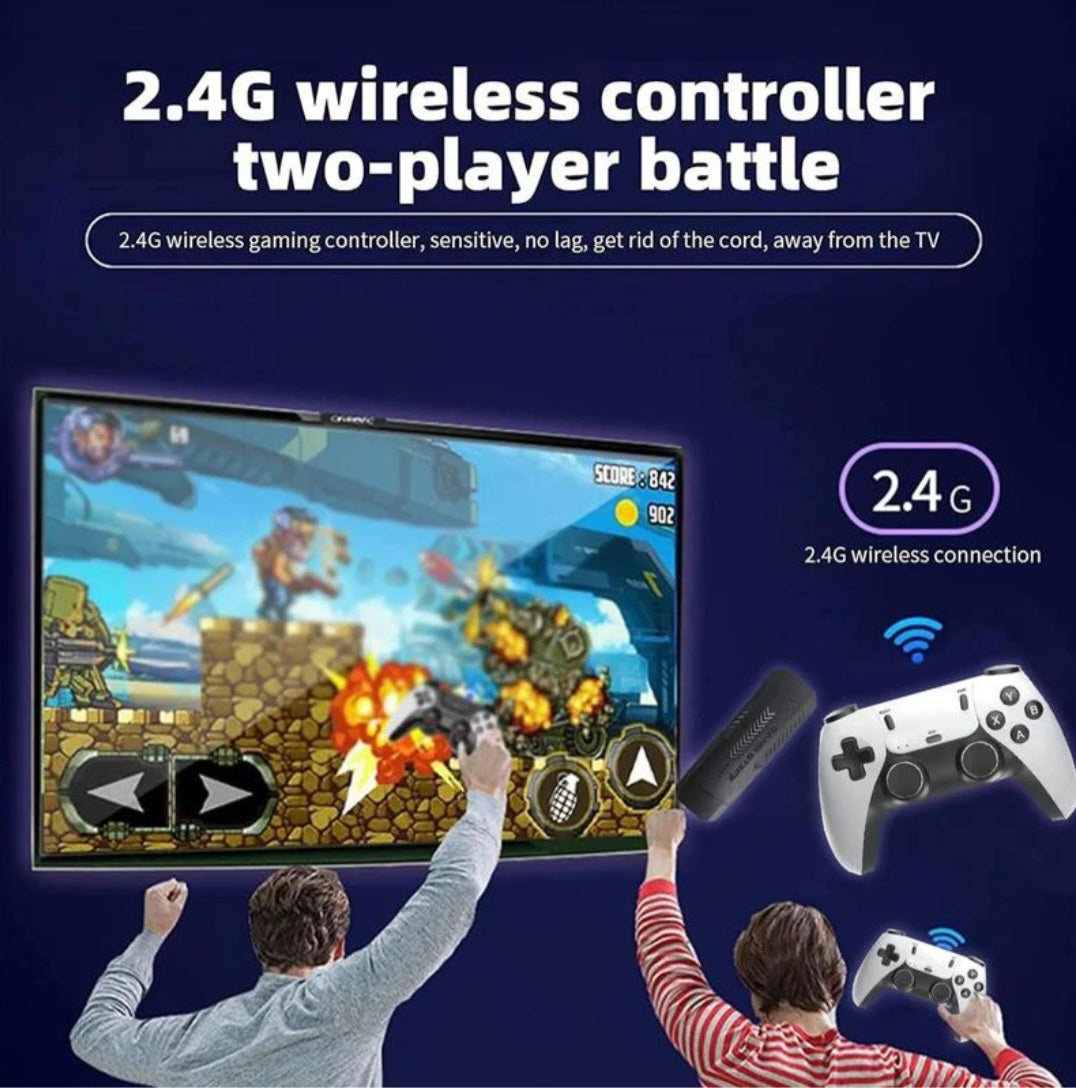 Tenlify – 2025 neuester Retro-Spielekonsolen-Stick mit 4K-HDMI-Spielen, Upgrade von zwei 2,4-G-Wireless-Zwei-Controllern
