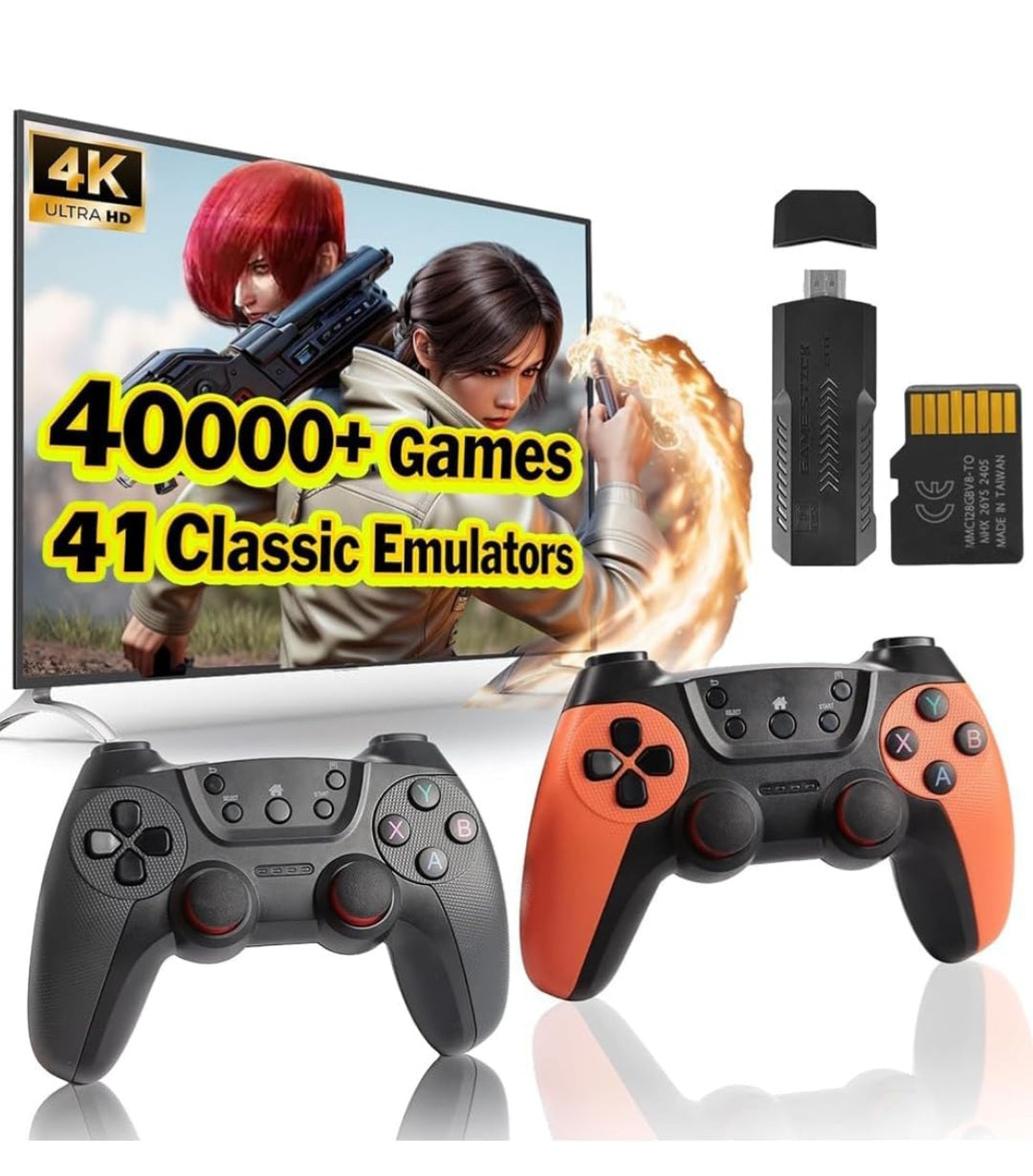 Tenlify – 2025 neuester Retro-Spielekonsolen-Stick mit 4K-HDMI-Spielen, Upgrade von zwei 2,4-G-Wireless-Zwei-Controllern