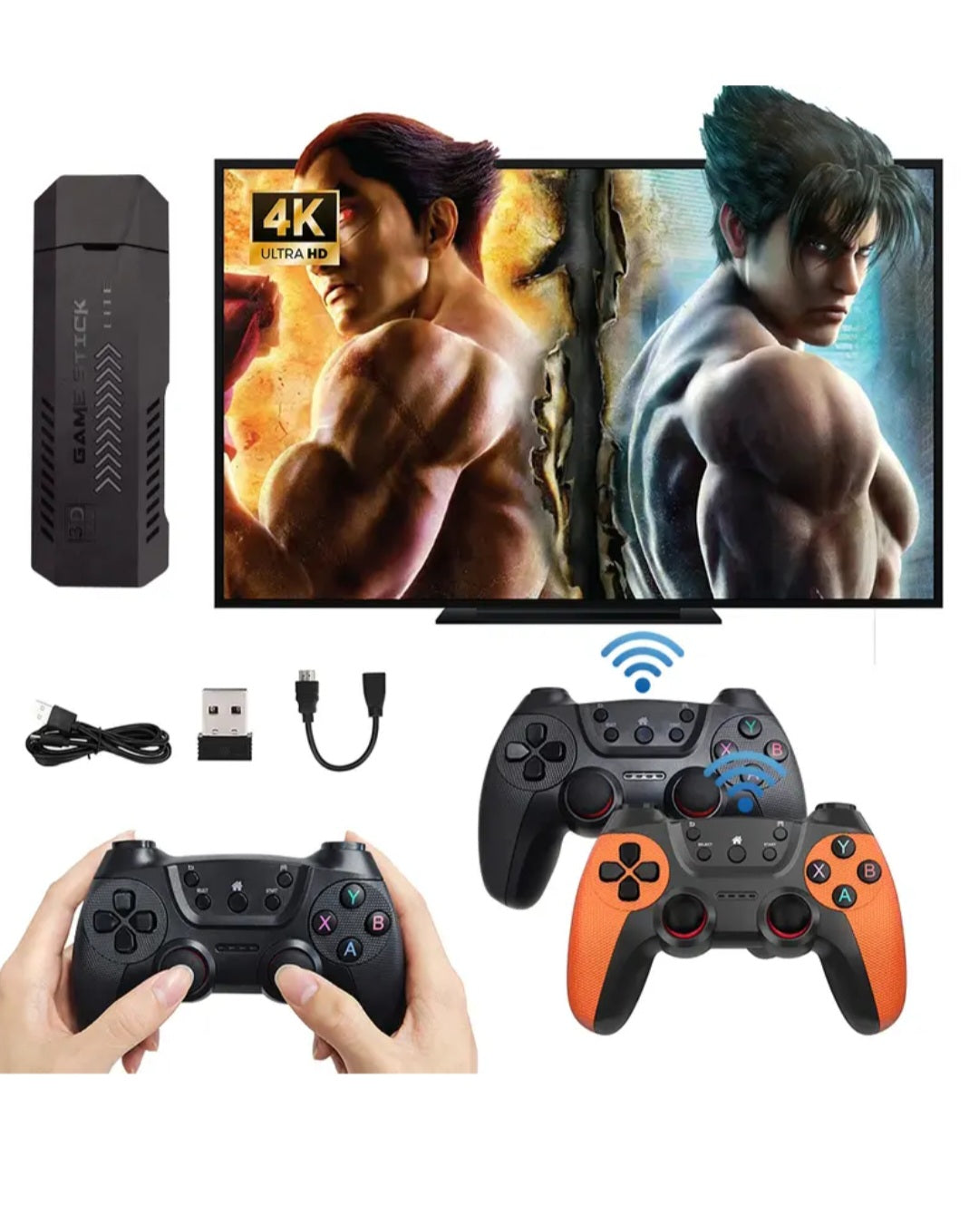 Tenlify – 2025 neuester Retro-Spielekonsolen-Stick mit 4K-HDMI-Spielen, Upgrade von zwei 2,4-G-Wireless-Zwei-Controllern