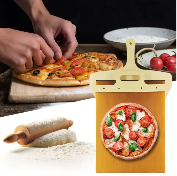 🔥 Verschiebbare Pizzaschaufel – Keine Pizza-Katastrophen mehr!