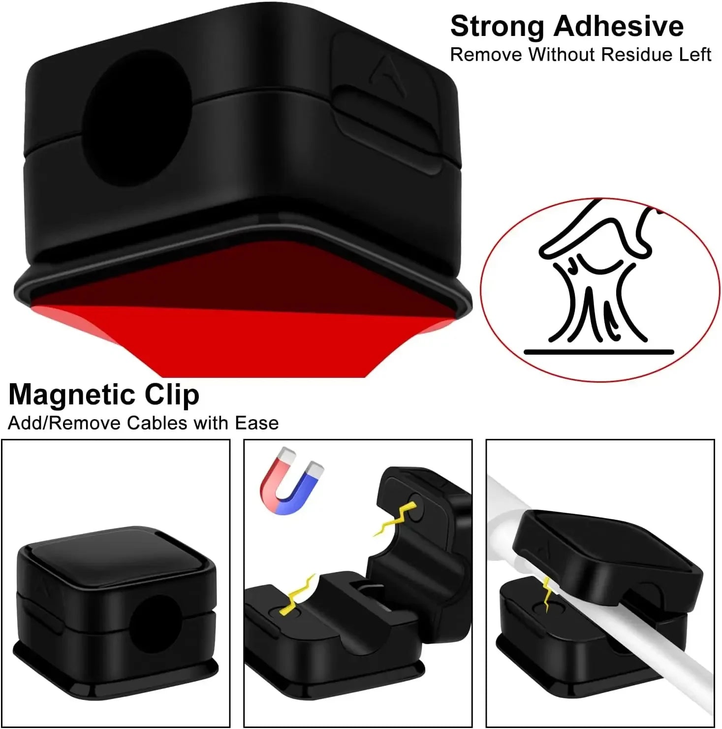 6er-Pack magnetische Kabelmanagement-Clips