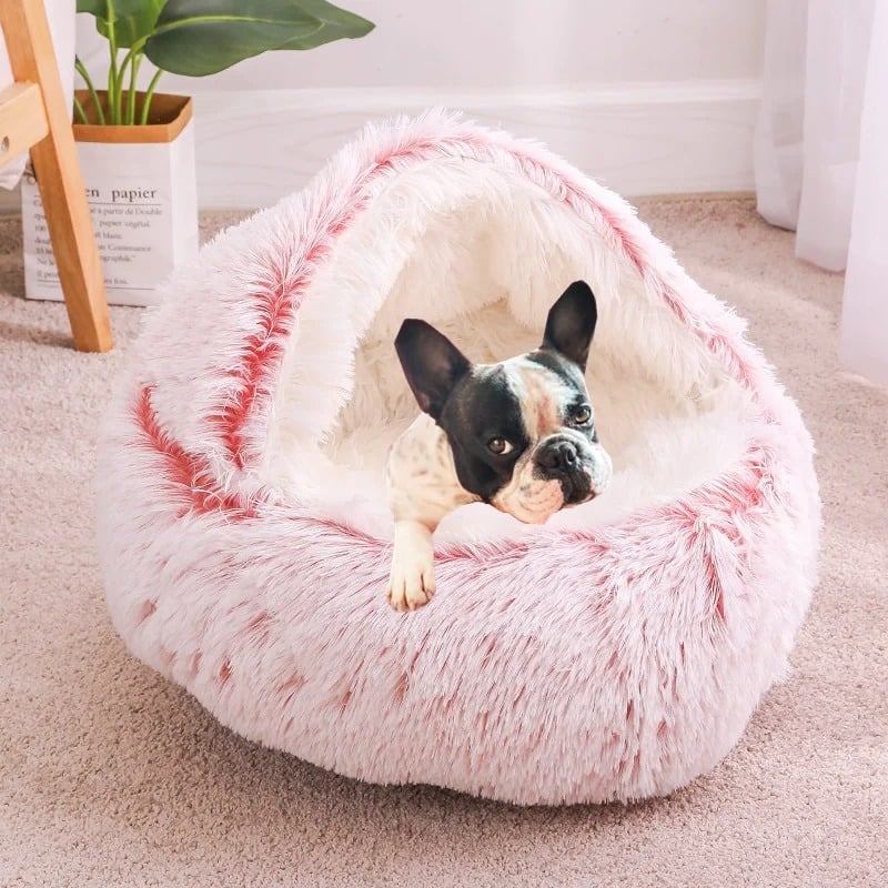 Gemütliches Cocoon-Plüsch-Haustierbett