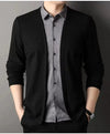 Zweiteiliger Herren-Strickcardigan mit falschem Hemdkragen